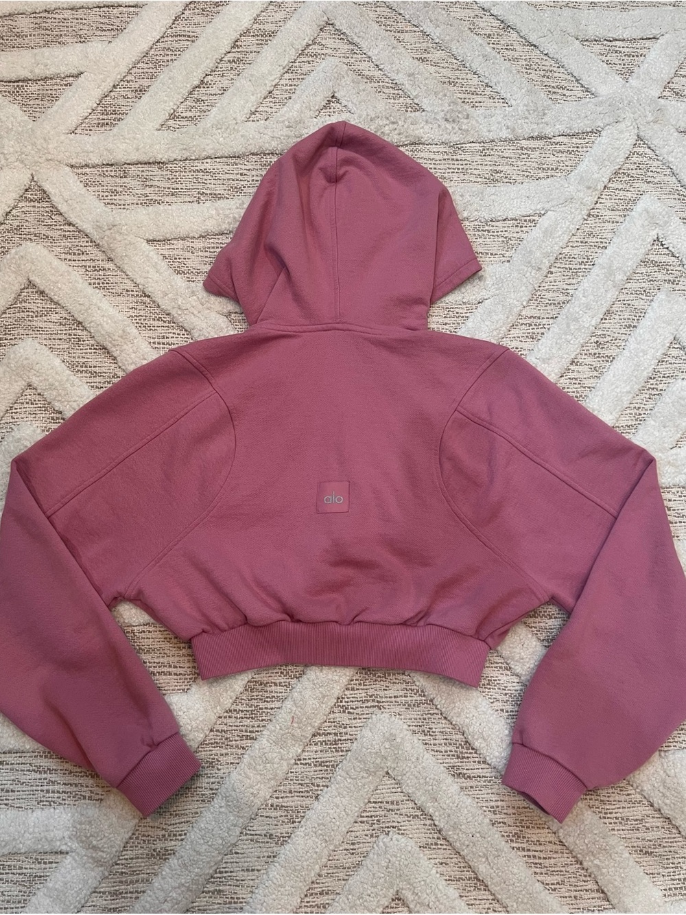 ALO Sweet Escape Zip Up Hoodie Pink Wild Rose Size Small Excellent Condition!